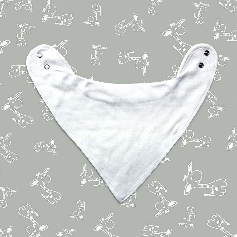 Baby Bandana Bib - White - 100% Cotton - LG2441W - The Laughing Giraffe®